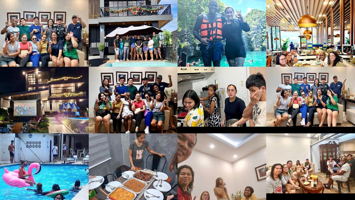 A collage of TrustBridge team gatherings, retreats and everyday moments.